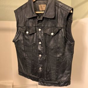 Helmut Lang Denim Leather Vest Men’s size 40 US